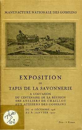 Exposition de tapis de la Savonnerie à l’occasion du centenaire de la réunion des ateliers de Chaillot aux ateliers des Gobelins, 1926-1927